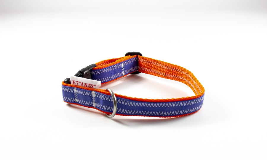 UNIQUE SURFSEGEL HUNDEHALSBAND XS - blau-orange